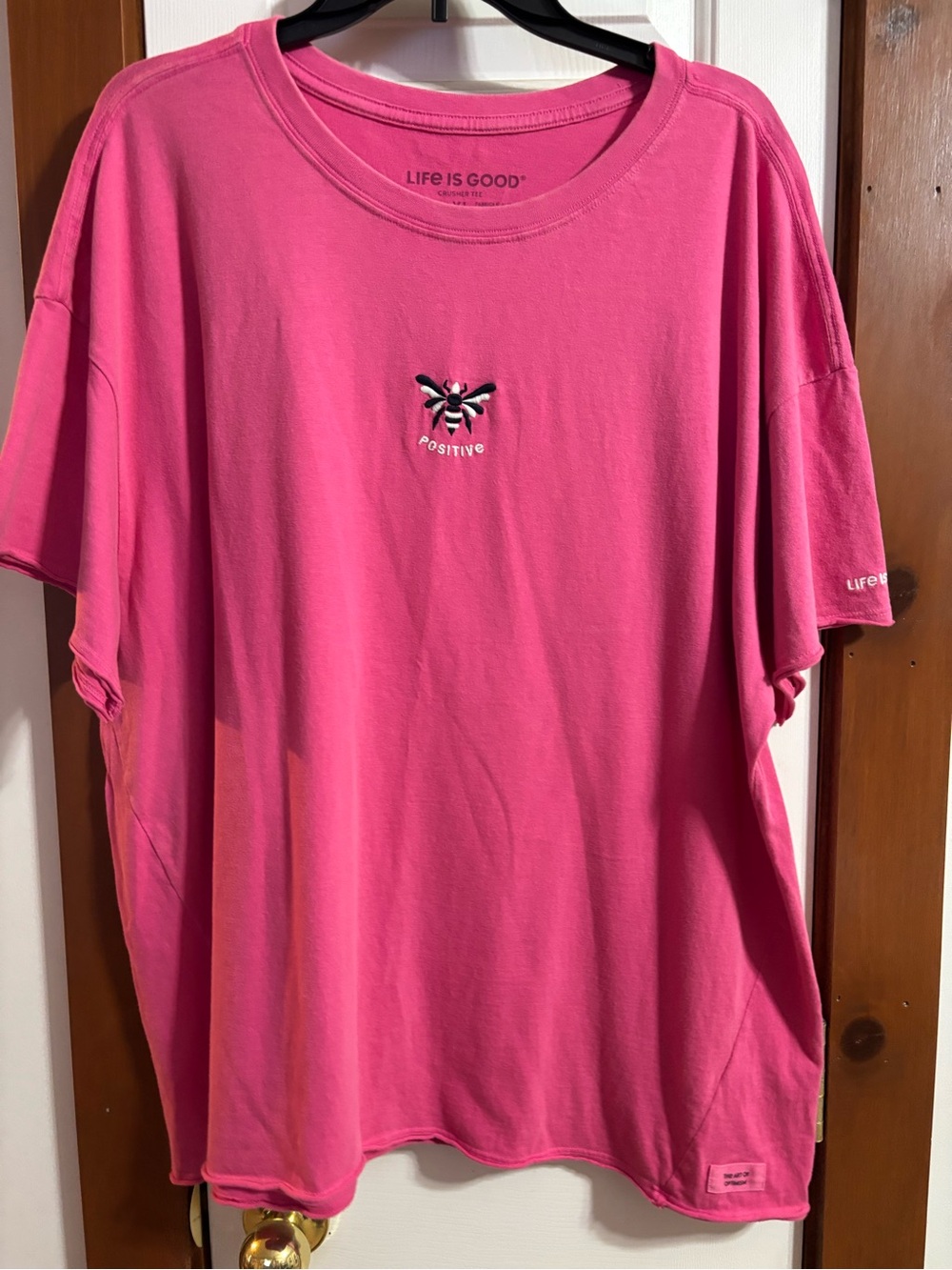 Life Is Good Bright Pink Bee Graphic Tee